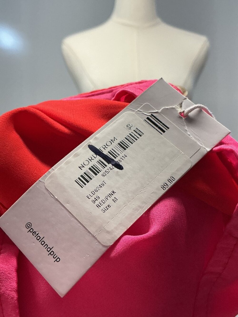 Petal & Pup Lulu M Red Pink Two Piece Maxi Skirt Set Colorblock High Low - Picture 9 of 15
